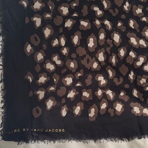 Marc by Marc Jacobs Black and Brown Patterned Scarf